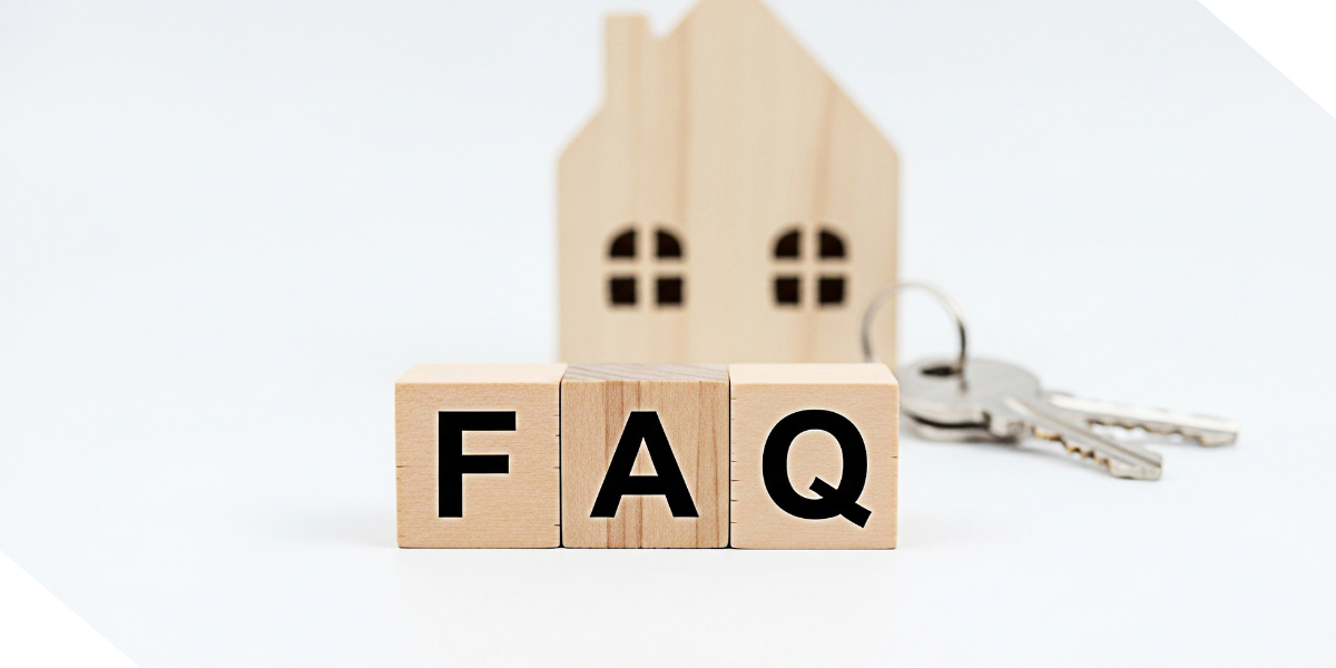 FAQ blocks with a model home representing real estate investing on the Kiavi AI-powered platform.