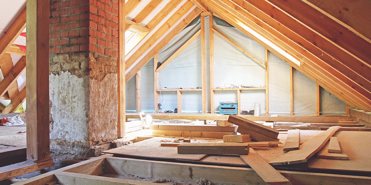 A fix and flip construction site of a real estate investing property
