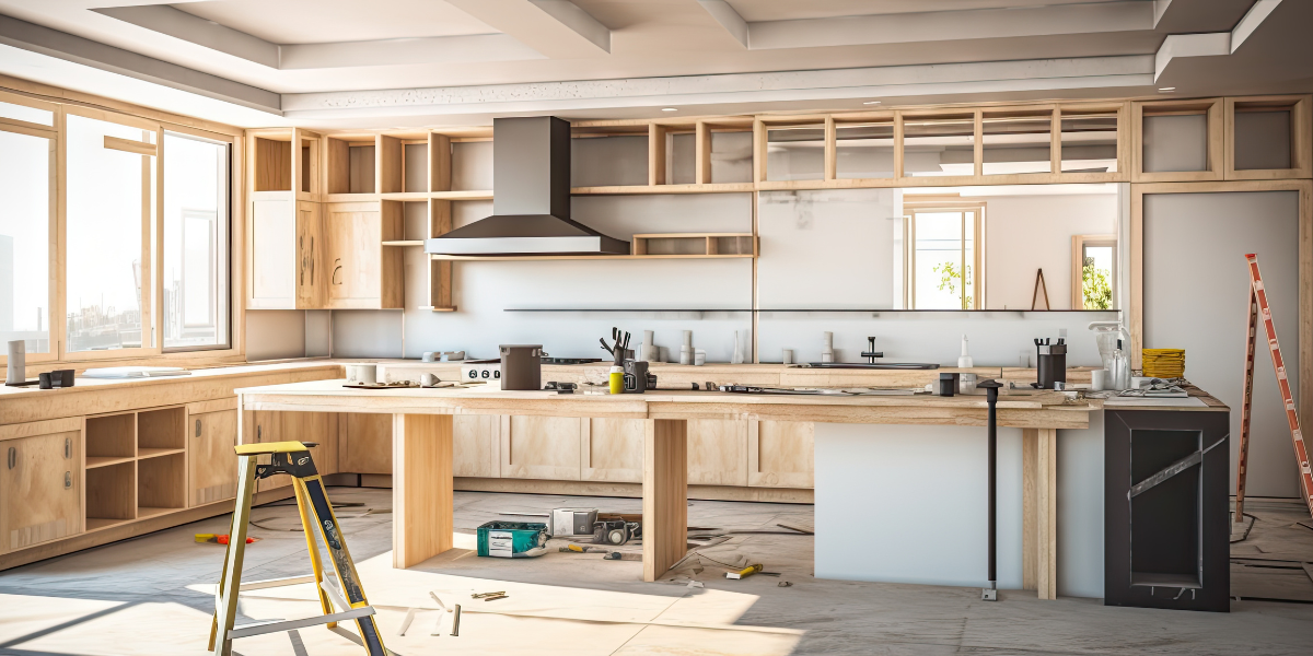 A kitchen renovation project for a fix-and-flip property secured with Kiavi real estate investment financing.