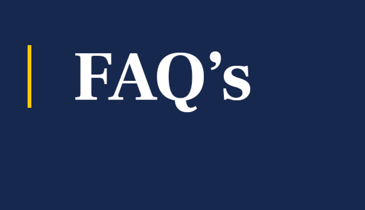 A branded banner with FAQs on it.