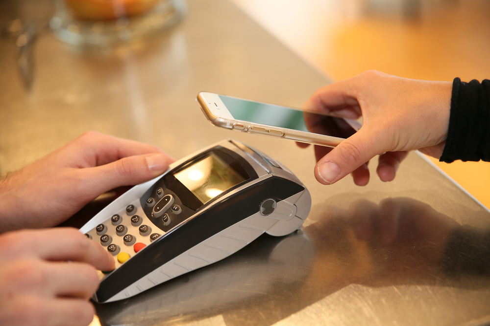 A transaction between a point of sale and a card.