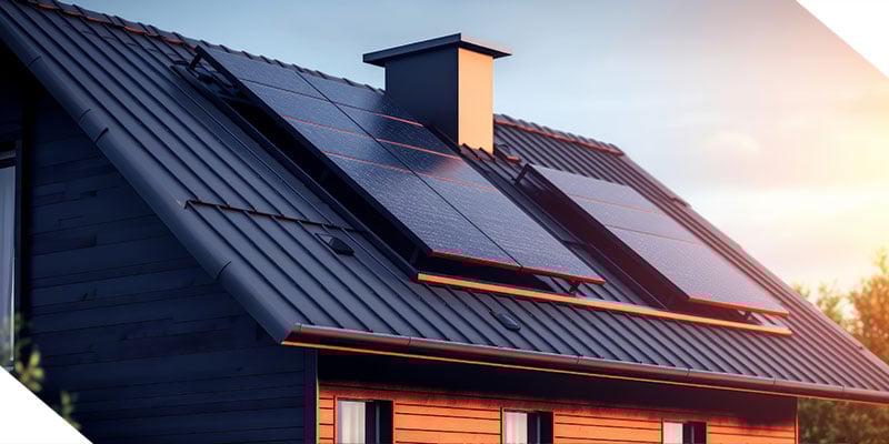 Solar panels on top of a real estate investment property