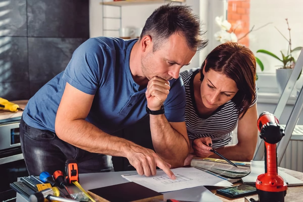 Real Estate Investors working on a house flip